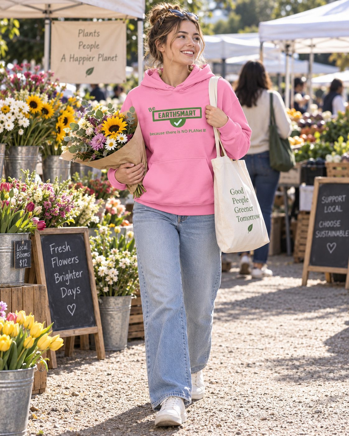 EARTHSMART HOODIE 'THERE IS NO PLANET B' - MADE FROM 100% ORGANIC COTTON & RECYCLED POLYESTER.