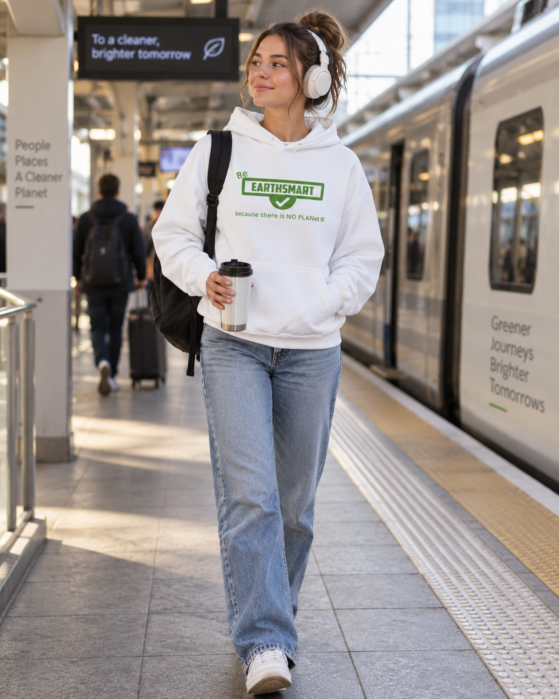 EARTHSMART HOODIE 'THERE IS NO PLANET B' - MADE FROM 100% ORGANIC COTTON & RECYCLED POLYESTER.