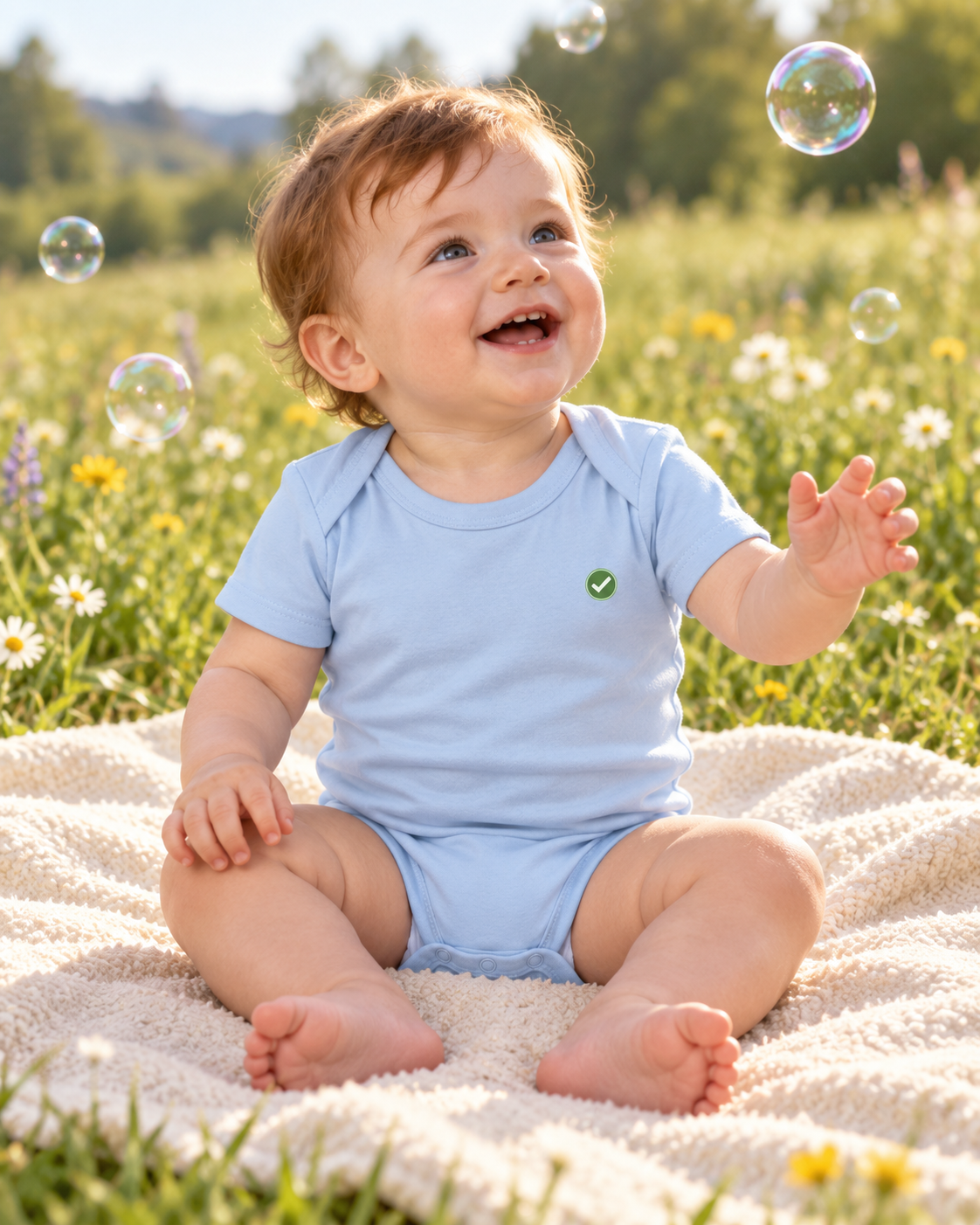 EARTHSMART EMBLEM - BABY BODYSUIT — ECO-FRIENDLY ORGANIC ONESIE (UNISEX) (0 - 18 MONTHS)