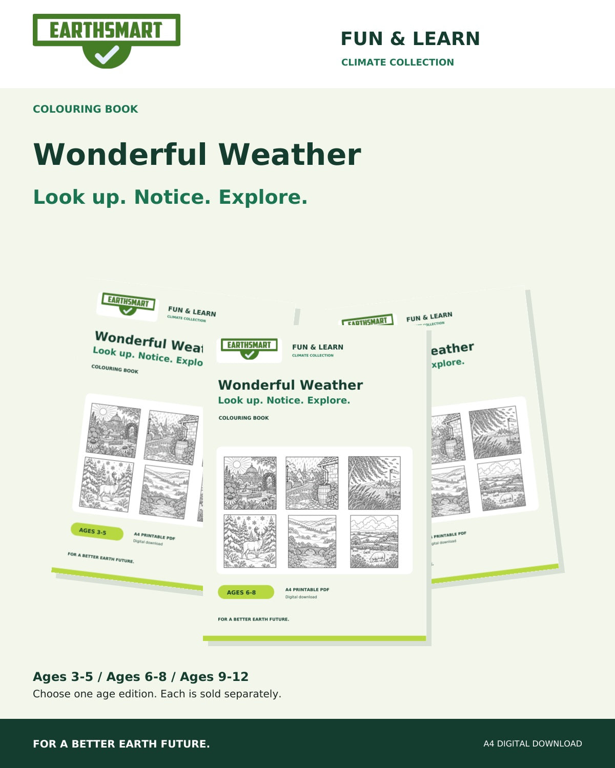 Earthsmart Wonderful Weather Colouring Book: explore the collection