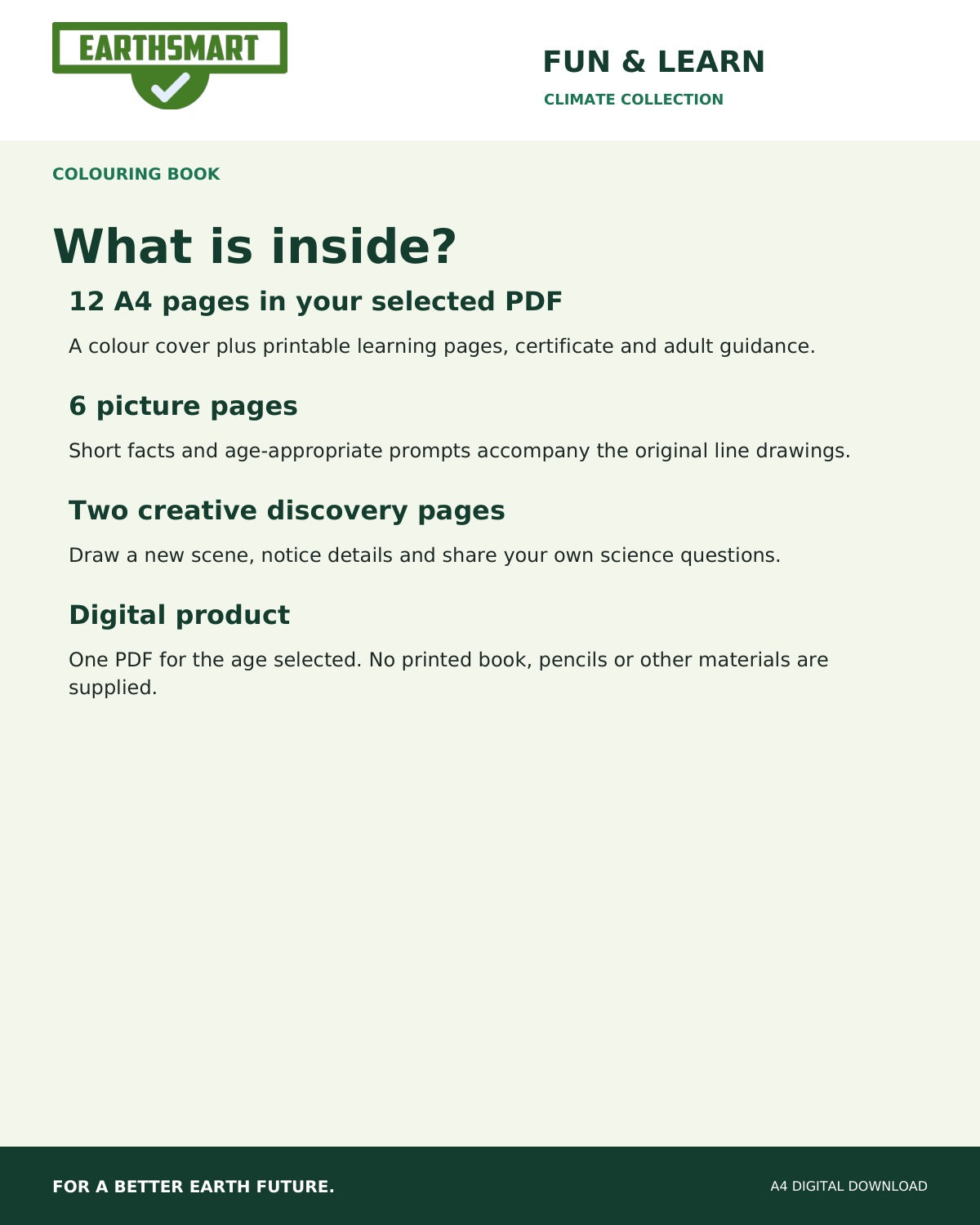 Earthsmart Wonderful Weather Colouring Book: what is inside?