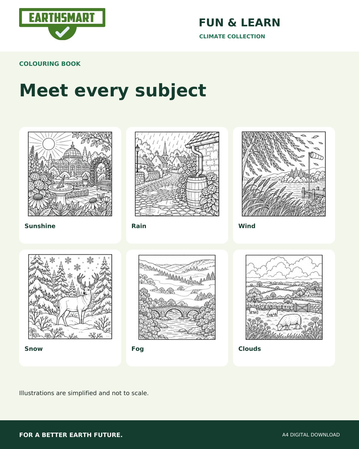 Earthsmart Wonderful Weather Colouring Book: meet every subject