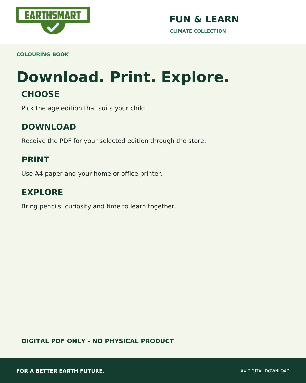 Earthsmart Wonderful Weather Colouring Book: download. print. explore.