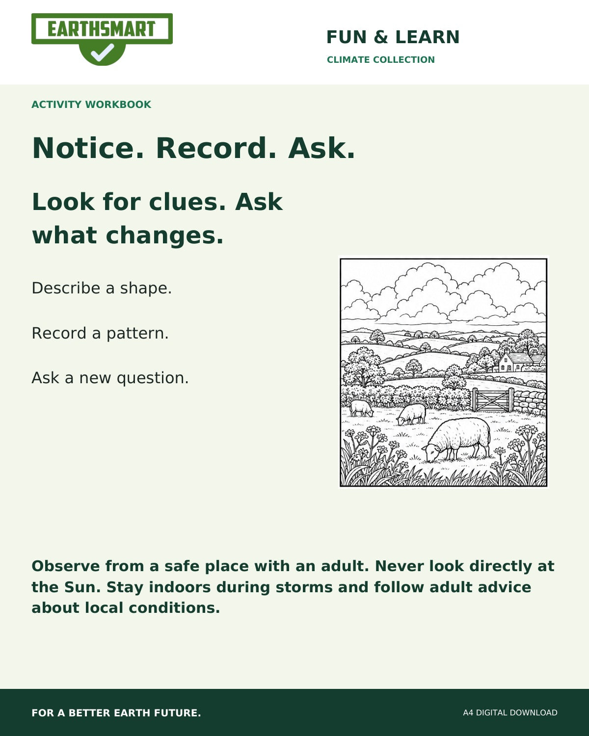 Earthsmart Wonderful Weather Activity Workbook: notice. record. ask.