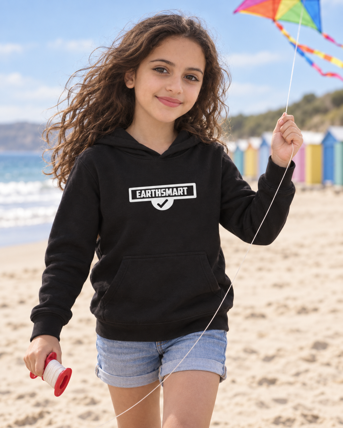 EARTHSMART KIDS HOODIE - ICONIC LOGO - ORGANIC 100% COTTON & RECYCLED POLYSTER. (4 - 12 YEARS).
