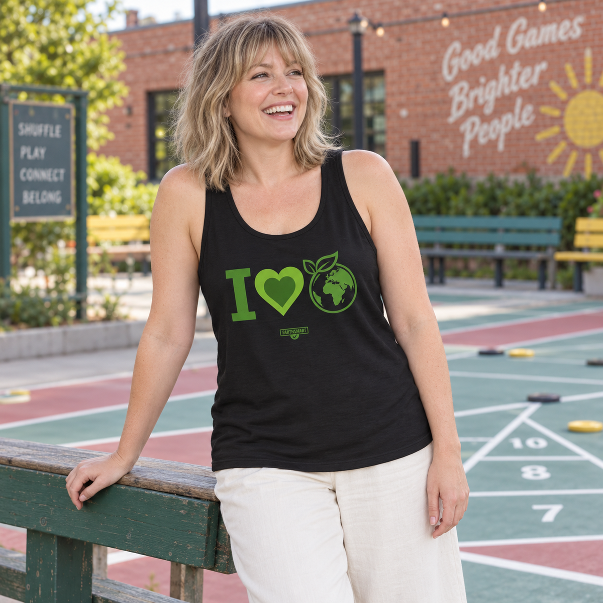 Earthsmart Tank Top - 'i LOVE EARTH'— Eco-Friendly - 100% Cotton.